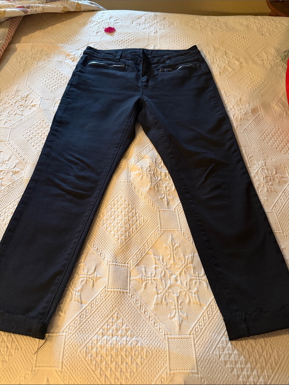 Michael Kors black  Cropped Ankle Jeans with Zip Details